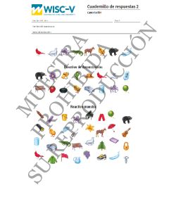 Cuadernillo de Respuestas 2 Paq 25 / Escala Wechsler de Inteligencia para Niños (WISC®-V)
