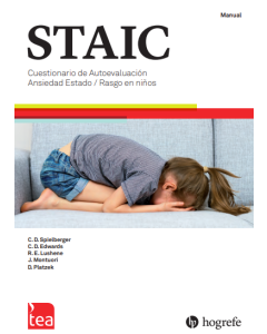 STAIC. Cuestionario de Ansiedad Estado-Rasgo en Niños - Juego completo (Manual, Kit corrección 25 usos)
